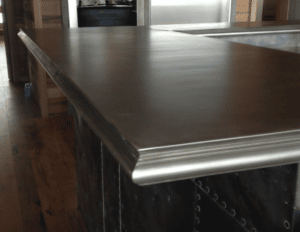 custom pewter counter top made by hand in fort collins, CO