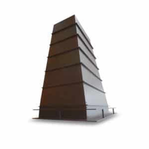 telluride vent hood-rustic iron patina-weathered copper on steel