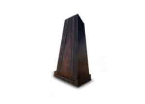 vent hood for a kitchen with high ceiling with rustic iron steel patina by raw urth designs