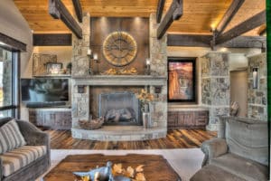 rustic wall panels for fireplace surround