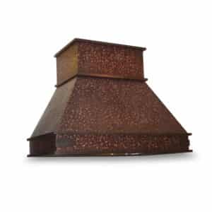 custom hammered antique copper range hood-creede