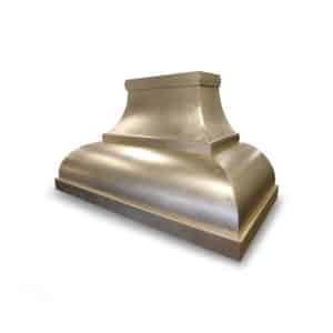 raw brass bonner peak range hood-burnished patina