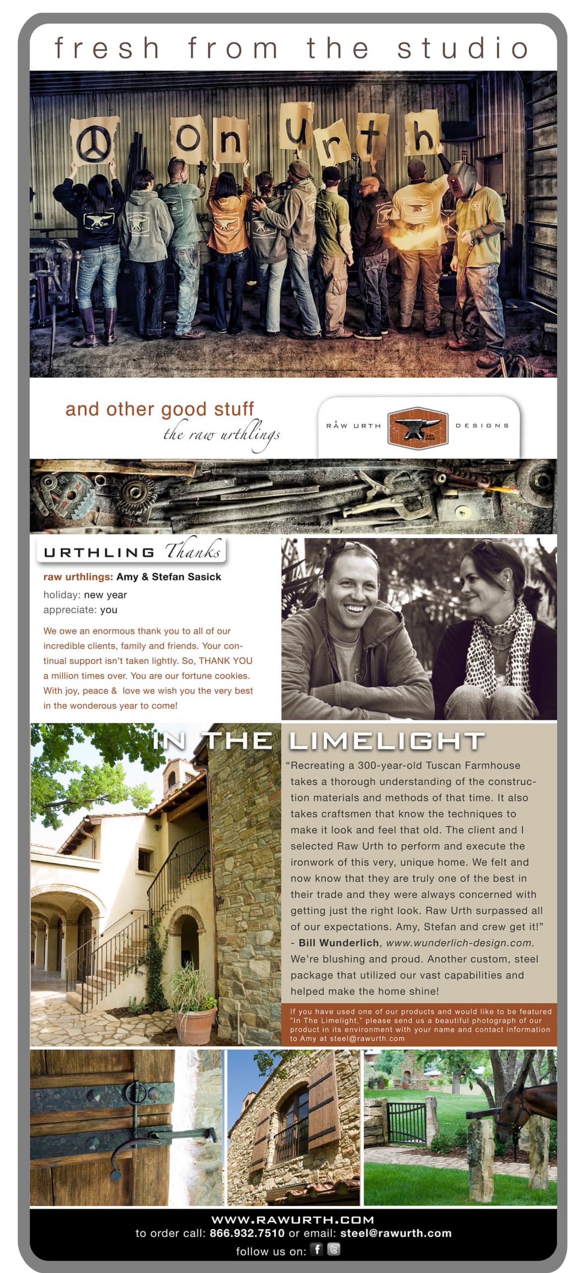 Fresh from the Studio, check out our Urthling news for the holidays!