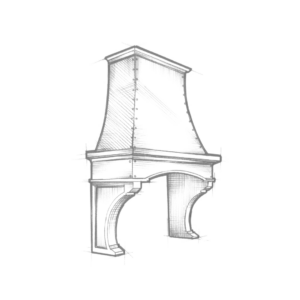 A sketched illustration of Cherry Hills' stylized letter "A," resembling the Eiffel Tower, drawn with intricate lines and shading.