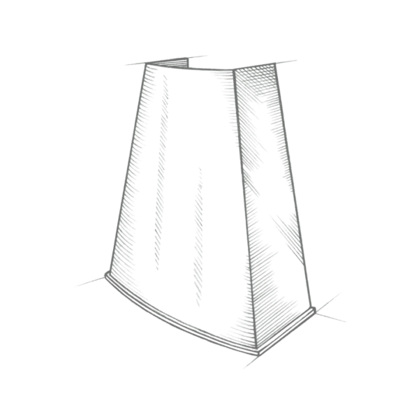 The Tabernash is a modern black lampshade with an angular slanted design, featuring white lines that form a textured effect on its surface against a dark background.