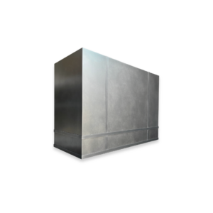 The EVG Box Classic FLOAT is a large, rectangular metal box with smooth matte surfaces and sharp edges, displayed against a plain black background.