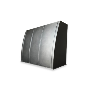 The EVG Snowmass Classic FLOAT is a large, metallic, rectangular unit featuring a curved front panel with vertical ridges, showcased against a black background.