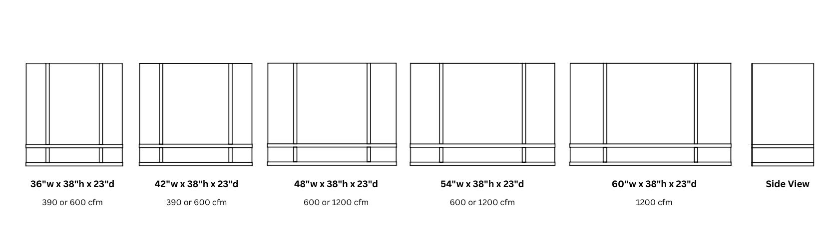 The Box Classic 38_h lineup includes vent hoods in 36