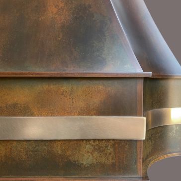 Rustic Iron 6097-2 Close-up of Rustic Iron 6097-2, featuring a rustic, weathered metallic surface with a smooth, curved accent strip. Predominant colors include shades of brown, gold, and bronze.