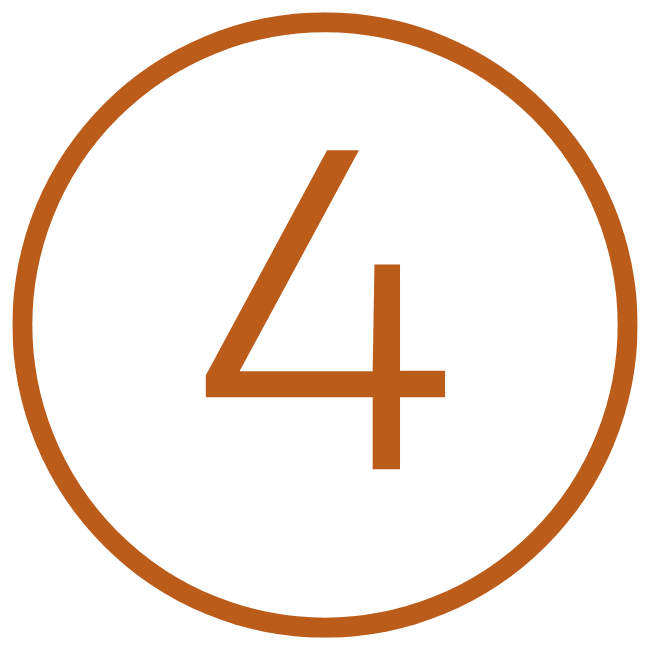 The product "4" features a large orange number 4 centered inside a thin orange circle, set against a light gray background.