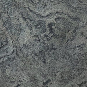 Close-up of Akash: a textured gray stone surface featuring wavy, layered patterns and natural grooves that form organic, abstract shapes.